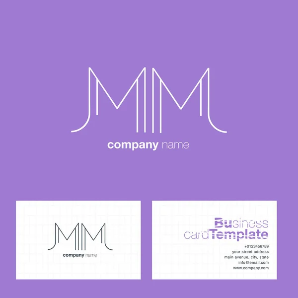 MM linha letras logotipo — Vetor de Stock