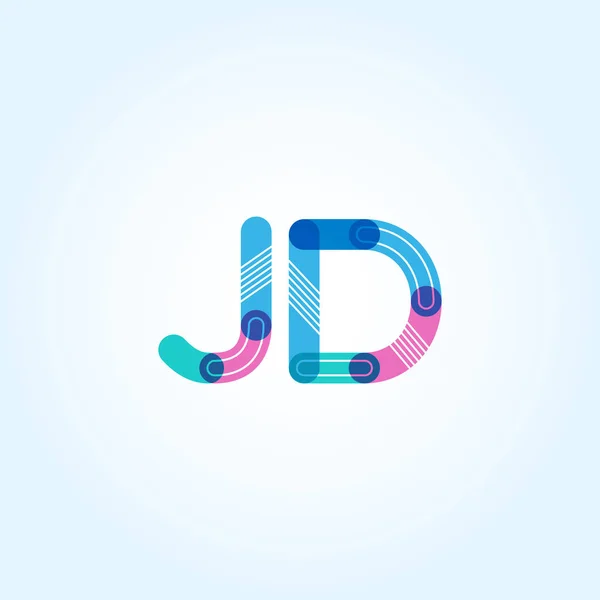 Logo de letras conectadas JD — Vector de stock