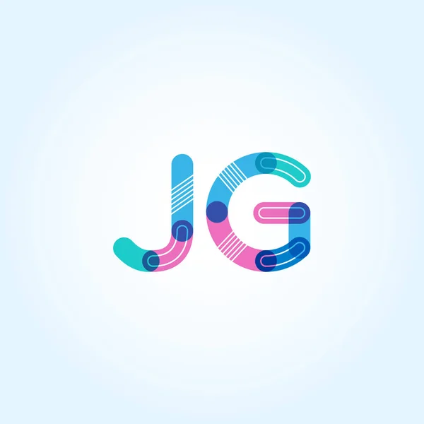 Logo de letras conectadas JG — Vector de stock