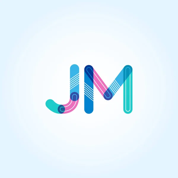 Logo letras conectadas Jm — Vector de stock