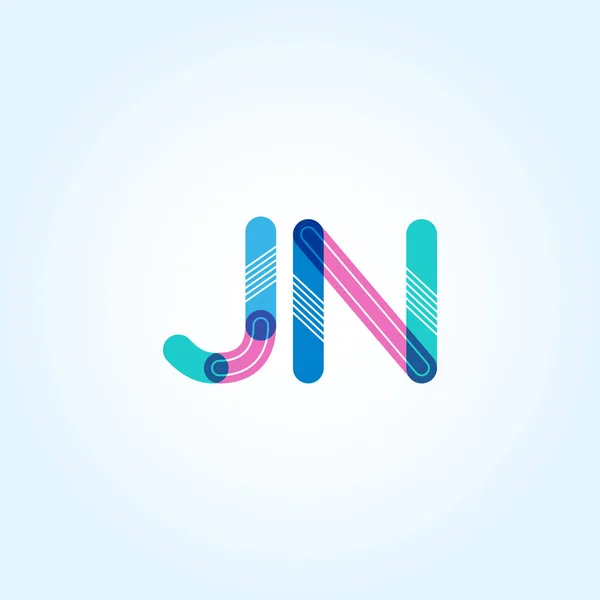 Jn connected letters logo — Stock Vector