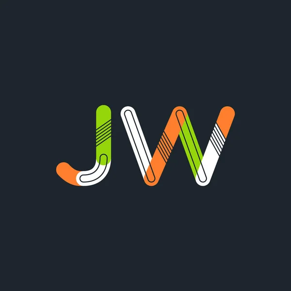 JW connected letters logo — Stock Vector