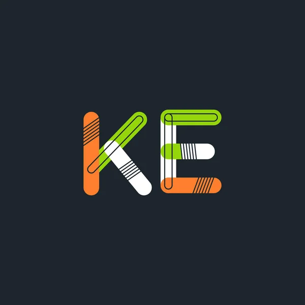 Logo delle lettere collegate Ke — Vettoriale Stock