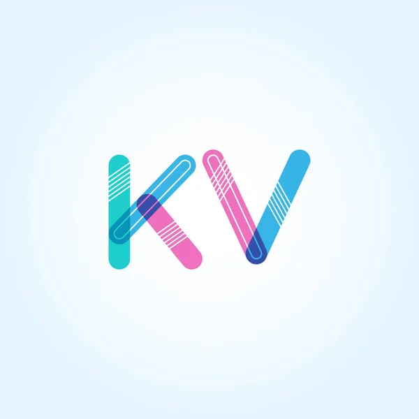 Kv lettres connectées logo — Image vectorielle