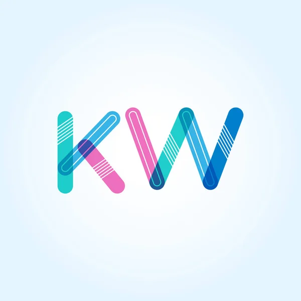 KW lettres connectées logo — Image vectorielle