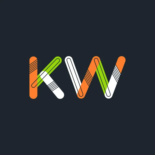 KW lettres connectées logo — Image vectorielle