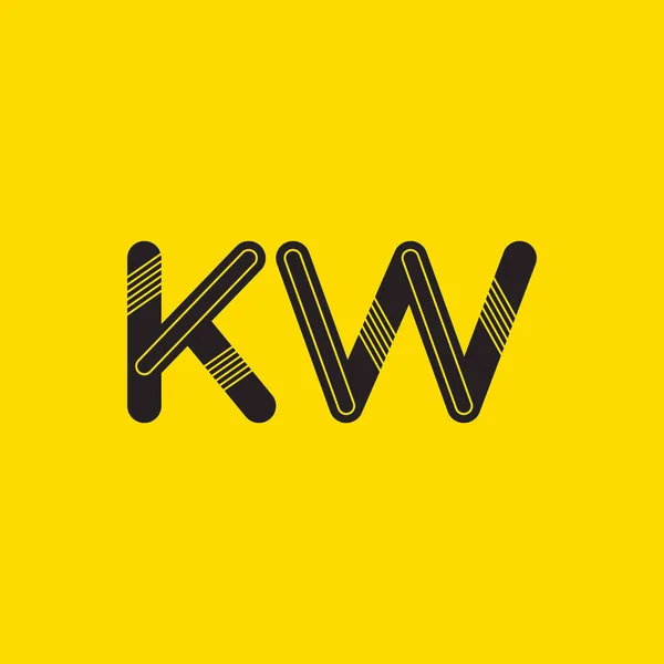 KW lettres connectées logo — Image vectorielle