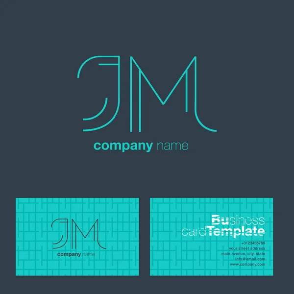 Logotipo de letras de linha JM —  Vetores de Stock