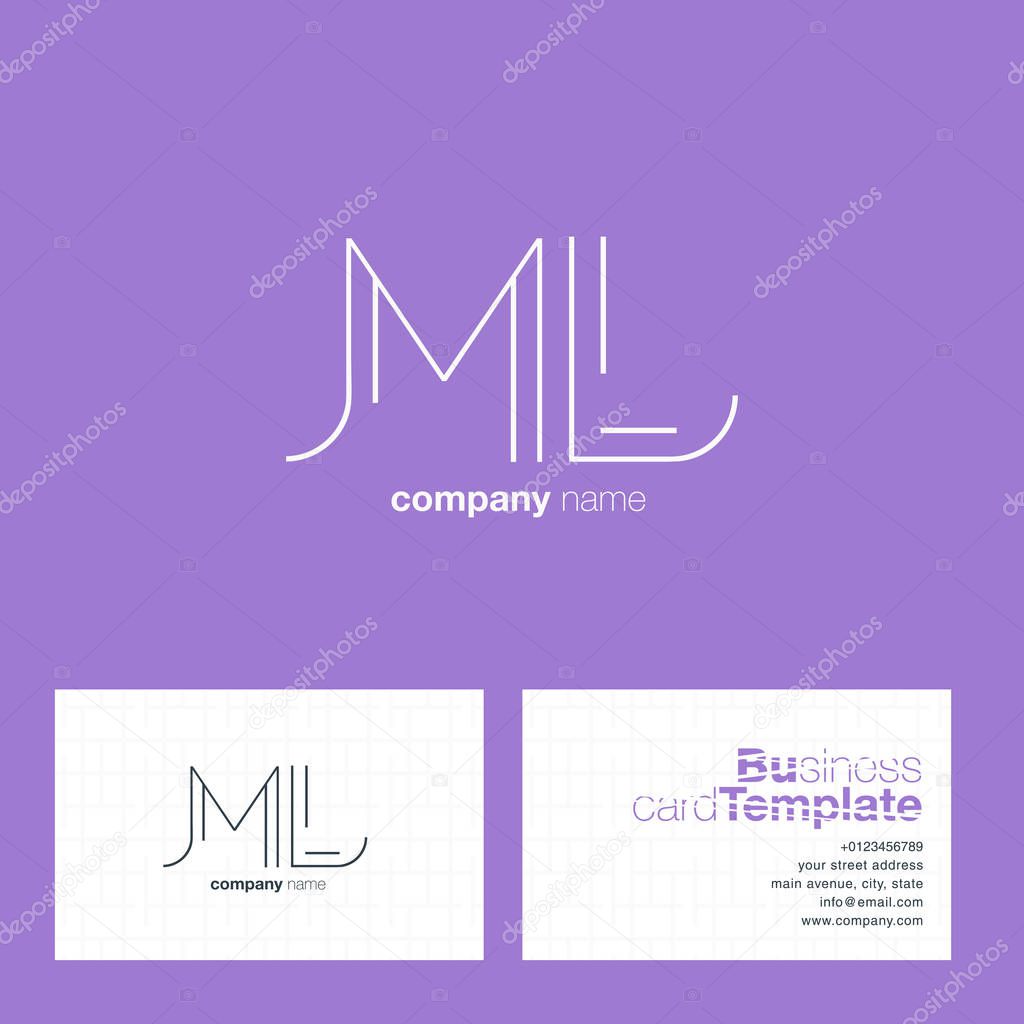 ML line letters Company Logo template. Vector illustration, corporate identity