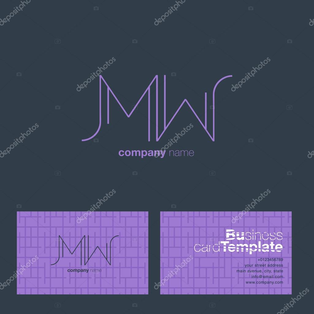 MW line letters Company Logo template. Vector illustration, corporate identity