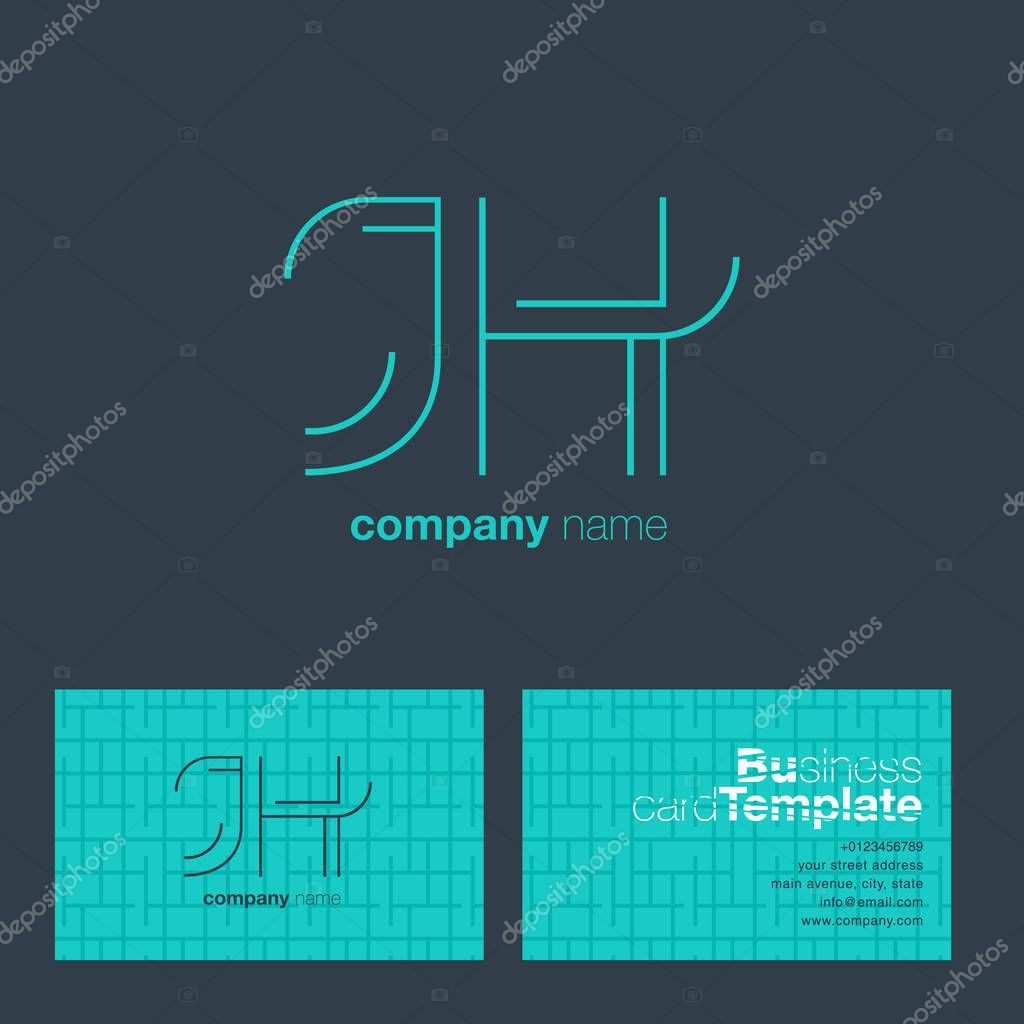 JH line letters Company Logo template. Vector illustration, corporate identity