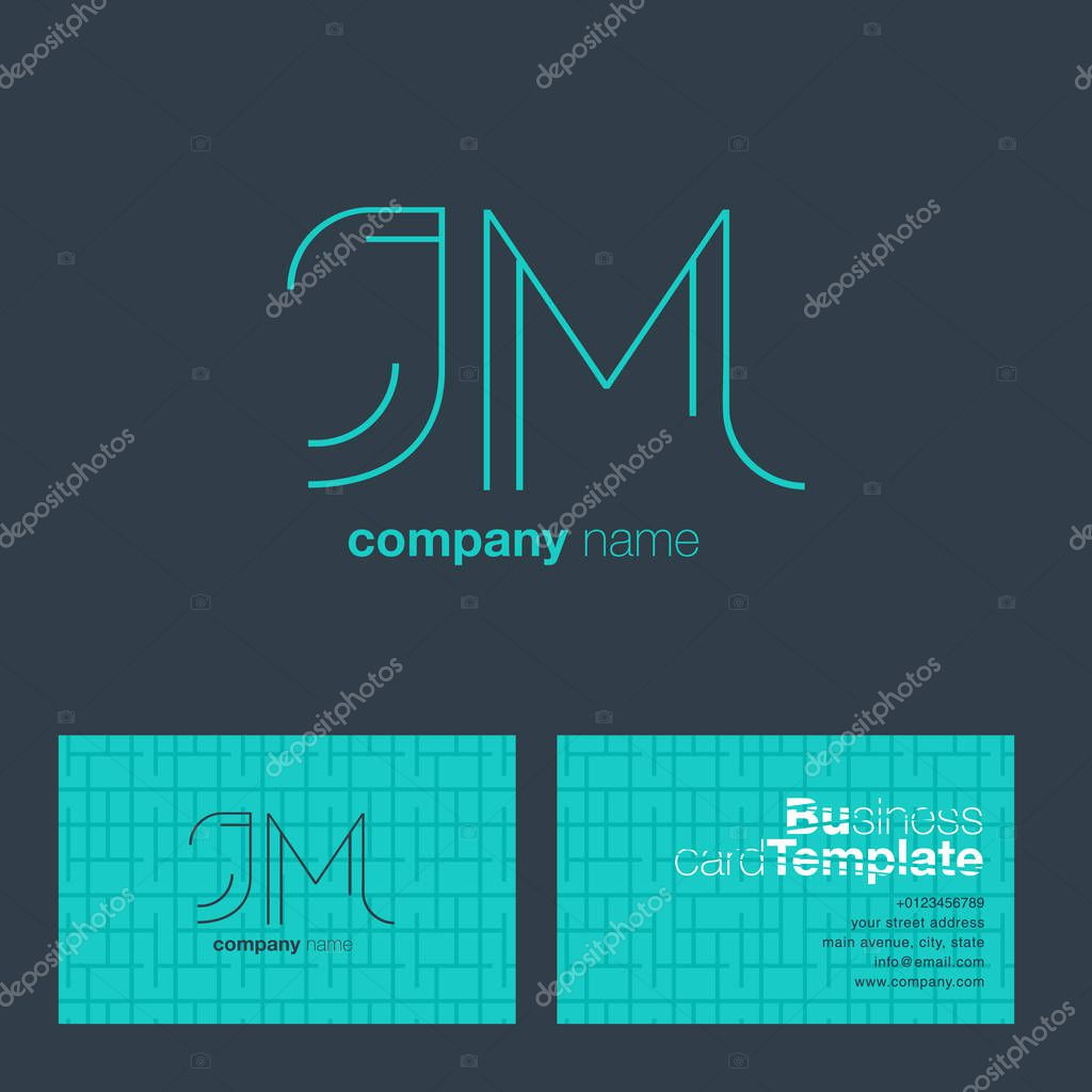 JM line letters Company Logo template. Vector illustration, corporate identity