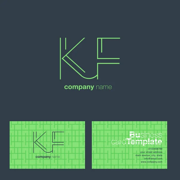 KF betűkkel embléma névjegykártya — Stock Vector