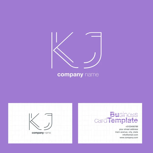 Lettere KJ Logo Biglietto da visita — Vettoriale Stock