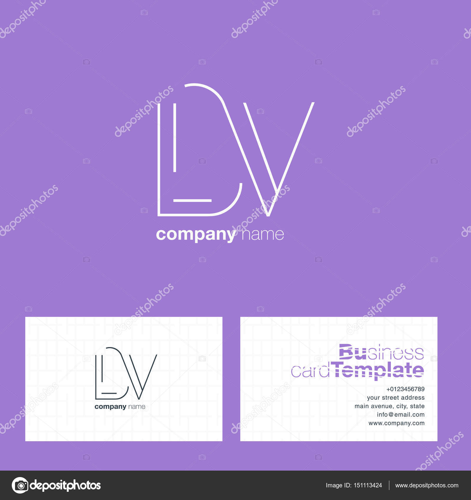 LV Letters Logo Business Card Stock Vector by ©brainbistro 151113424