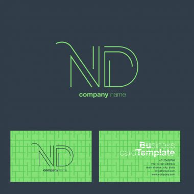 ND Letters Logo Business Card clipart