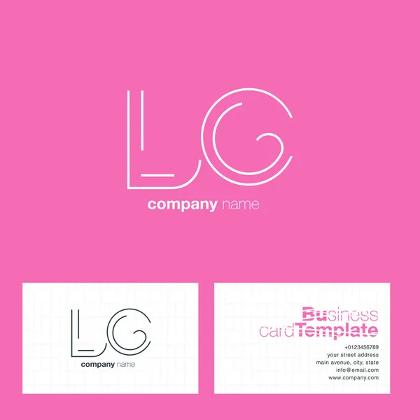 Tarjeta de visita del logotipo de LC Letters — Vector de stock