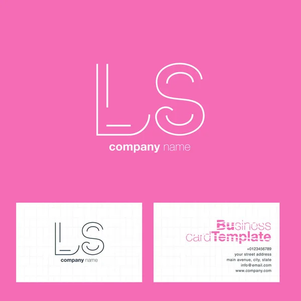 LS Letters Logo Tarjeta de visita — Vector de stock