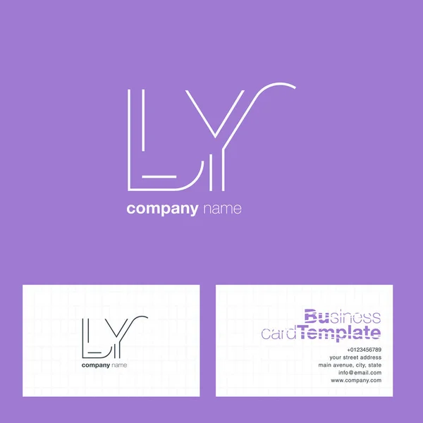 LY Lettres Logo Carte de visite — Image vectorielle