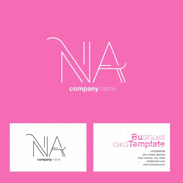 Tarjeta de visita del logotipo de NA Letters — Vector de stock