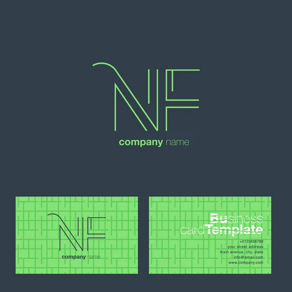 NF betűk logót Cégkártya — Stock Vector