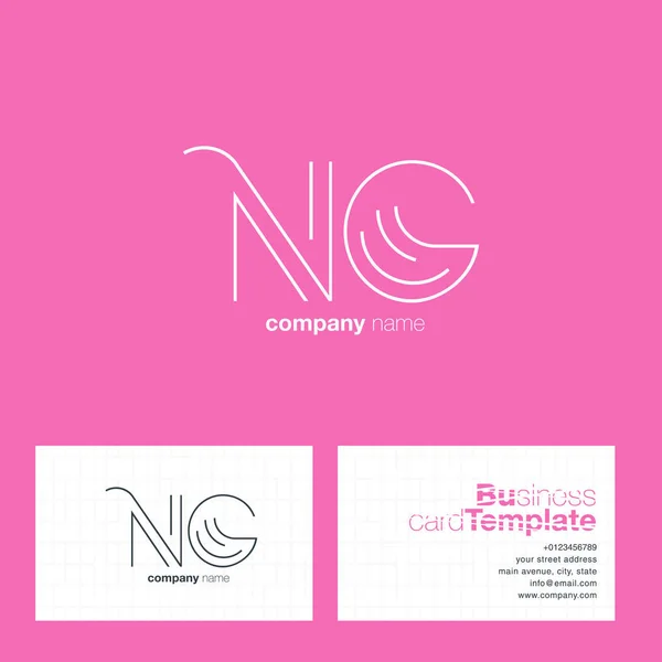 NG Cartas Logo Tarjeta de visita — Vector de stock