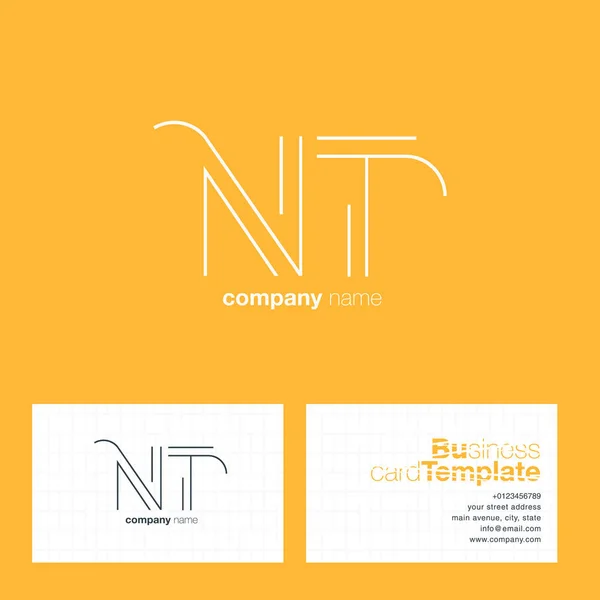 Tarjeta de visita del logotipo de NT Letters — Vector de stock