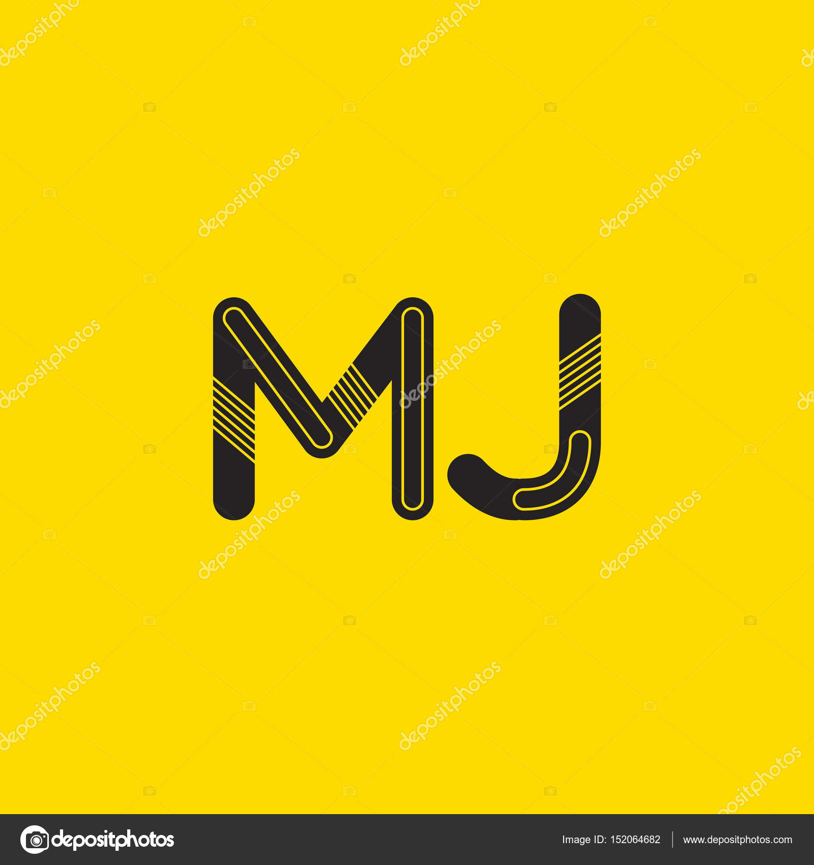 Mj Connected Letters Logo Stock Vector C Brainbistro