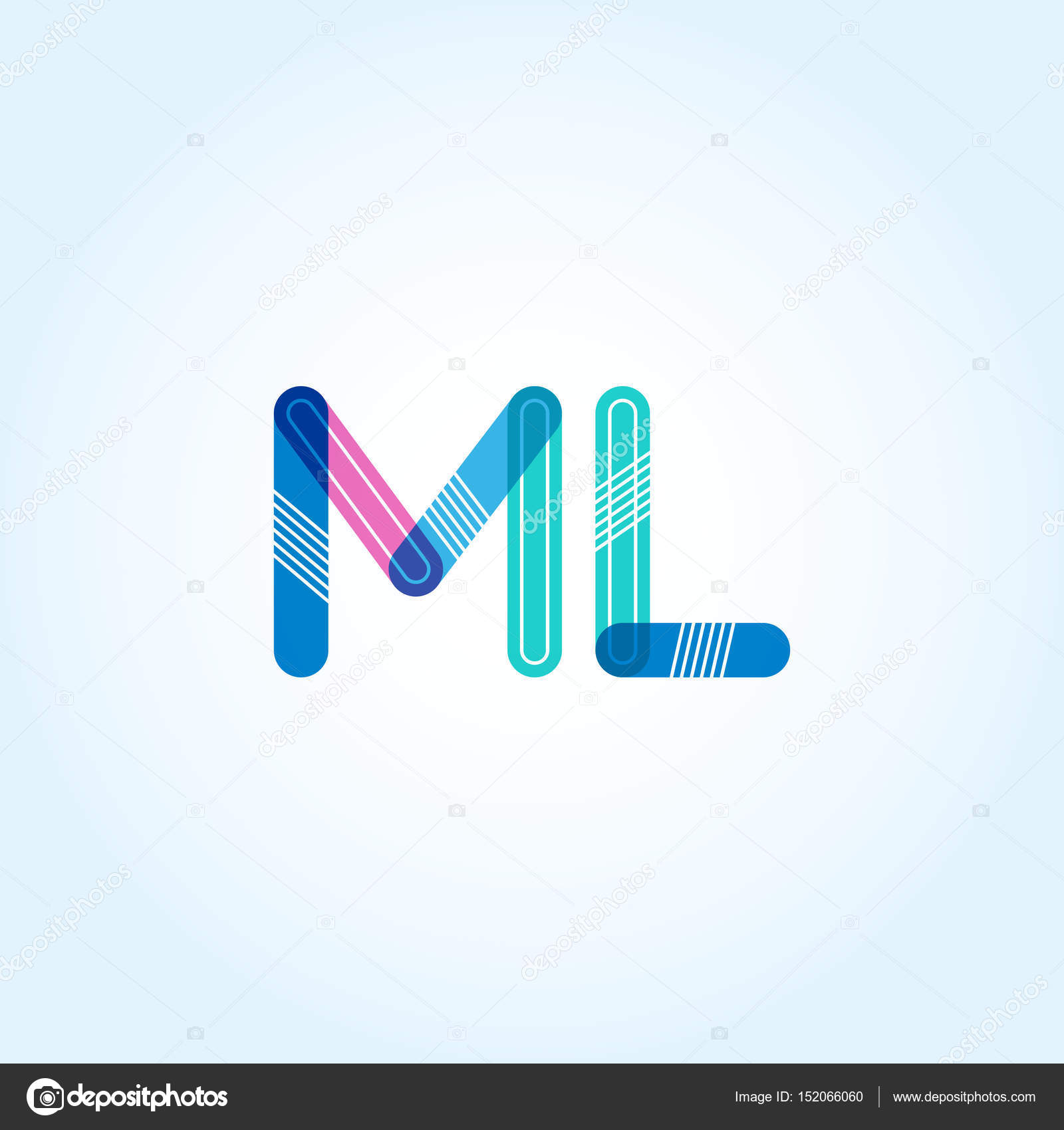 Ml Connected Letters Logo Vector Image By C Brainbistro Vector Stock