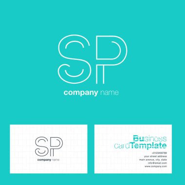 SP Letters Logo Business Card clipart