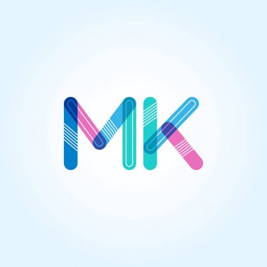 MK connected letters logo clipart