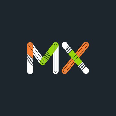 Bağlı Mx harf logo