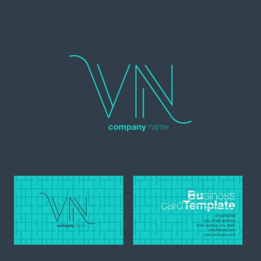 VN Letters Logo Business Card clipart