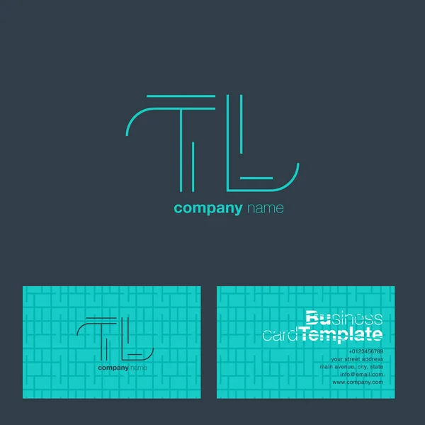 TL bokstäver Logo visitkort — Stock vektor