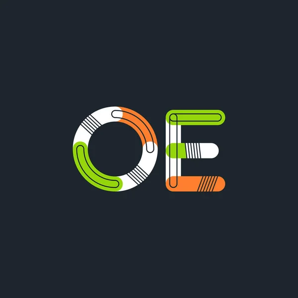 OE letras conectadas logo — Vector de stock