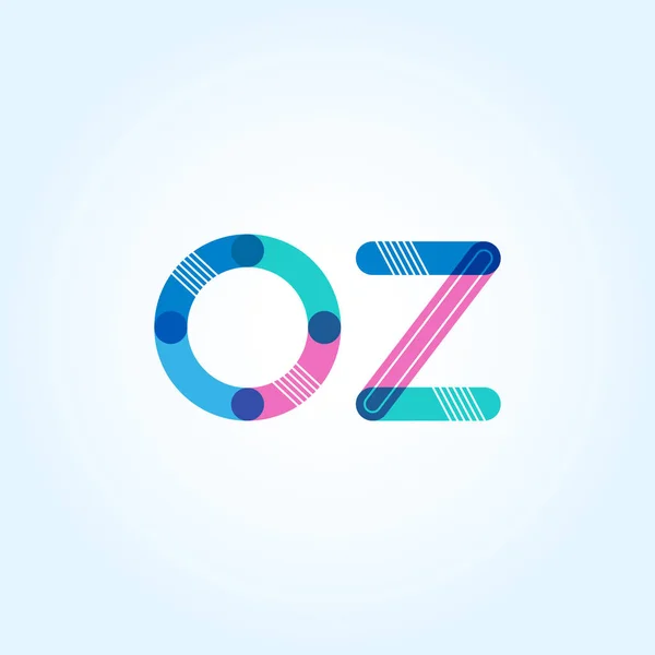 OZ letras conectadas logo — Vector de stock