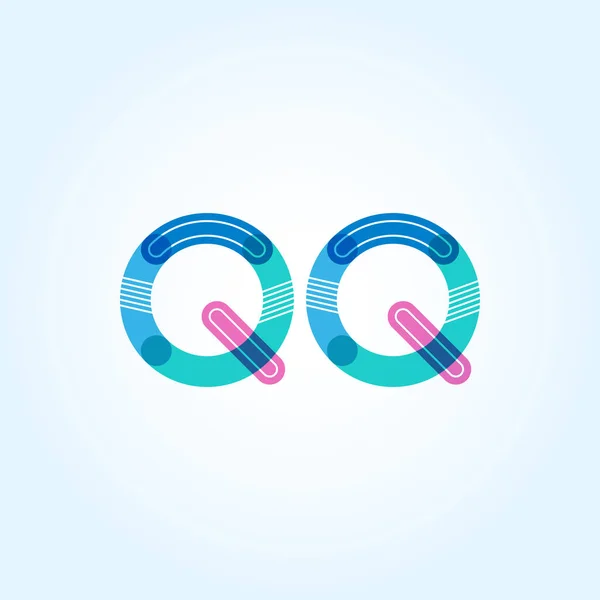 โลโก้ตัวอักษรที่เชื่อมต่อ QQ — ภาพเวกเตอร์สต็อก