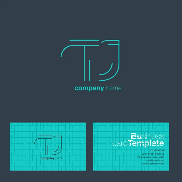 Листи TJ логотип візитної картки — стоковий вектор