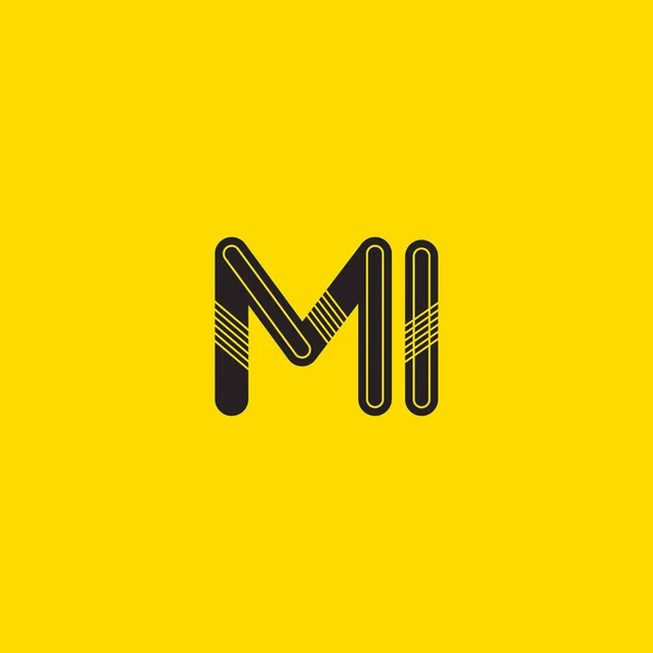 Logo delle lettere MI connesse — Vettoriale Stock