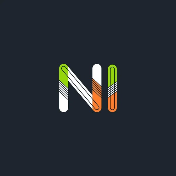 Logo de letras conectadas NI — Vector de stock