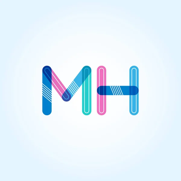 MH letras conectadas logo — Vector de stock