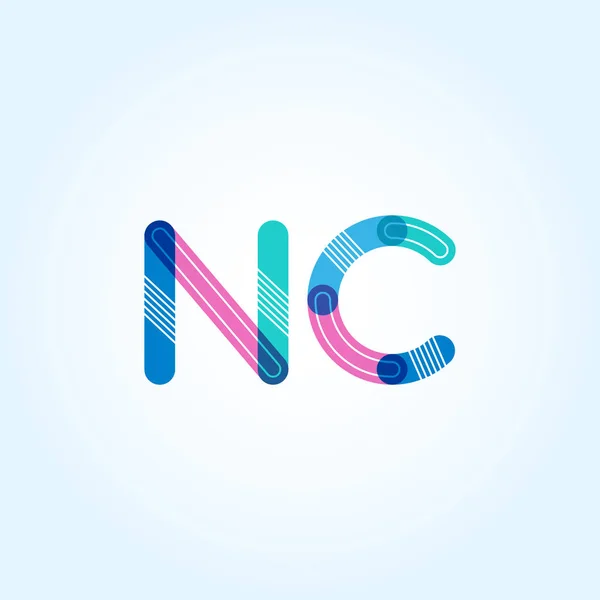 NC підключення букв логотип — стоковий вектор