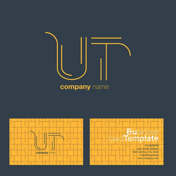 Ut betűk logót Cégkártya — Stock Vector