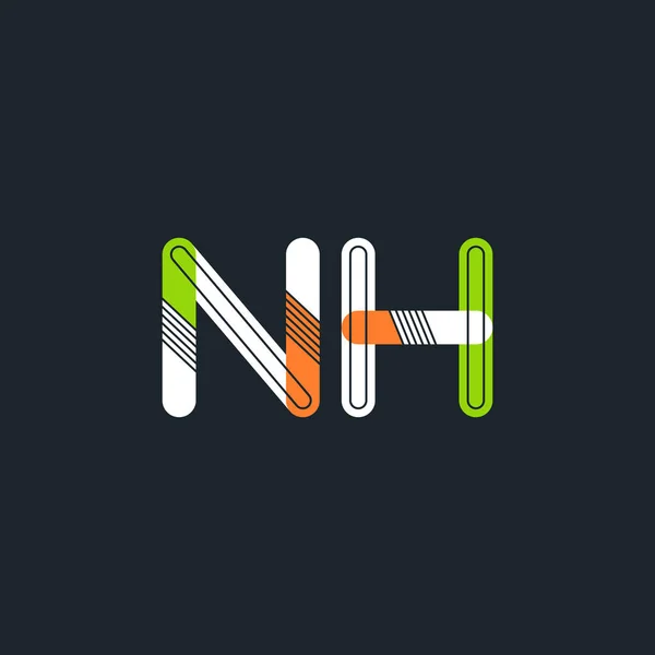 Logo de letras conectadas NH — Vector de stock