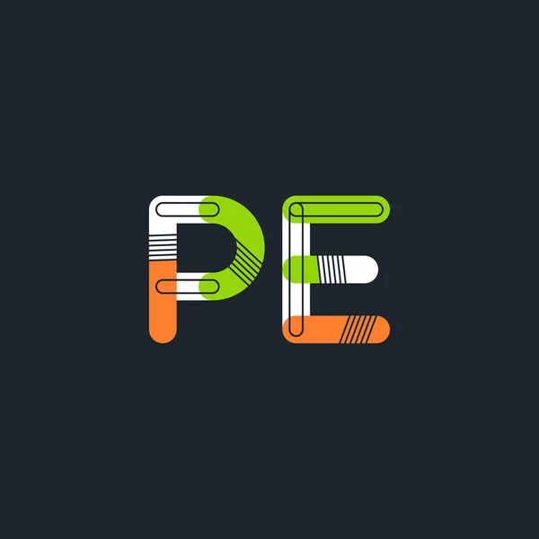Pe 接続文字ロゴ — ストックベクタ