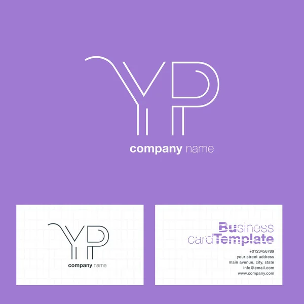 Lettres YP Logo Carte de visite — Image vectorielle