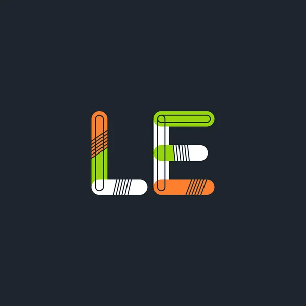 LE tilsluttede bogstaver logo – Stock-vektor