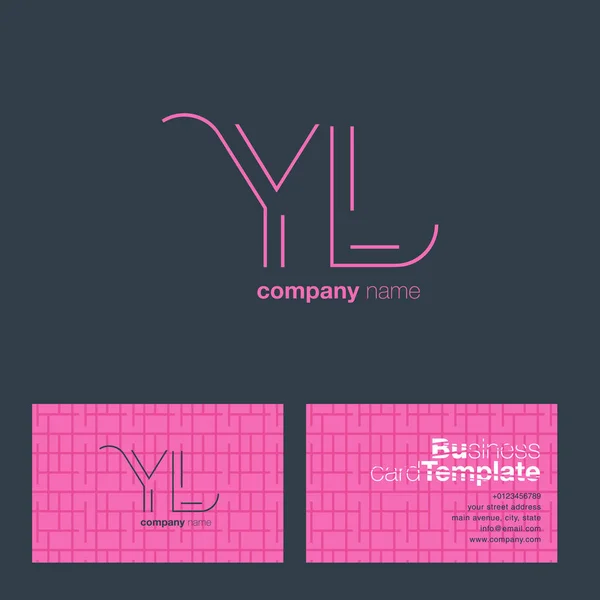 Yl bokstäver Logo visitkort — Stock vektor