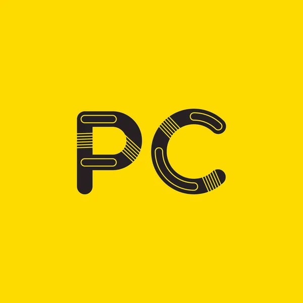 Pc 接続の文字のロゴ — ストックベクタ