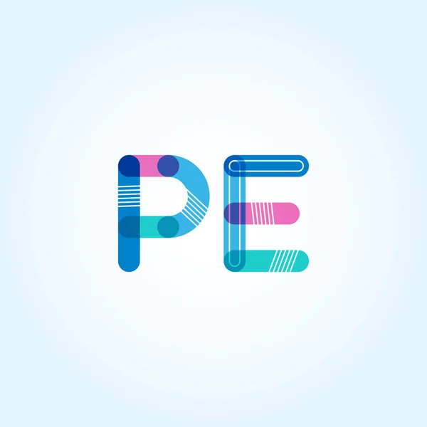 Logo letras conectadas PE — Vector de stock